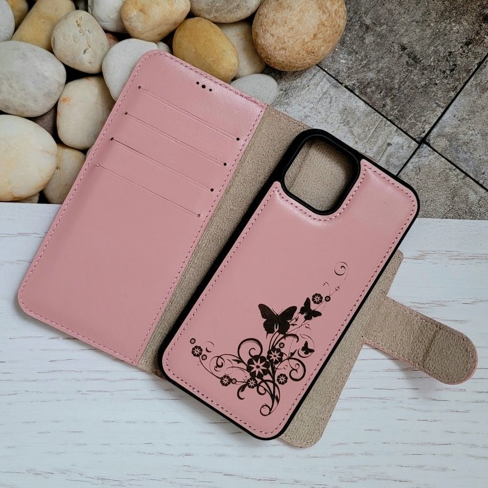 iPhone 12 Pro Premium Leather Wallet Case Pink